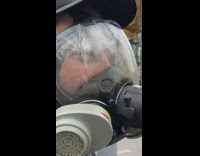 Guy Wears Gas Mask in New York 