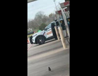Man sharing intrusive thoughts sprinting towards cop