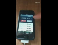 Ipod stopwatch limit wood table finger birds