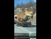 T rex sculpture found on road 