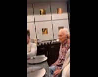 Grandpa gets nervous with fire in hibachi restaurant 