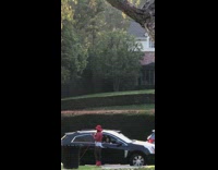 IITW - woman red jacket black car dog