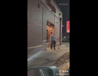 Chick FIl a worker has a breakdown