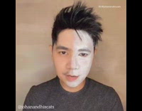 Guy face paint make up grey cat