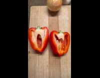 Mini bell pepper grows inside bell pepper