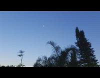 Blue sky large white cloud backyard pool 