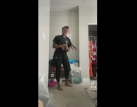 Lady Smiles Awkwardly after Almost she Lose Balance