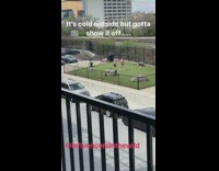 Two girls tiktok dance pet relief area