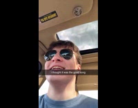 Man shouts at the music inside car