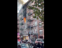 Huge fire on building rescued by FDNY