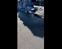 Collab WINY - Garbage truck stuck in the middle of street 