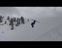 Skier does 4 backflips 