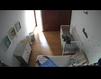 Smart kid climbs out from his crib 