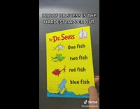 Guy wrapping to dr seuss book reading 