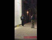 White wall girl camouflage print pants 