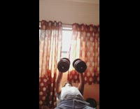 Collab BitchIG2 - Dog spots guy lifting wights in room 