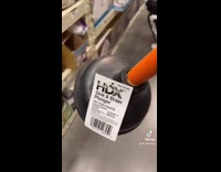 Girl sticks plunger on bald head guy