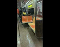 Poop on the floor in subway train