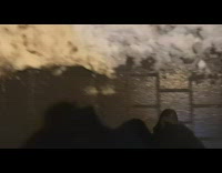 Man stand slide on slippery street night