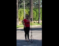 Blonde Tiktoker Films in Middle of Beverly Hills Street