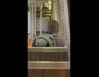 Guy sharpies markers in each ear train 