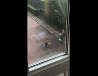 Woman white tank top sexy dance poured water