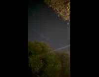 Satellite debris like meteors on night sky