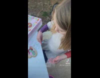 Little girl spells sex on cookie love