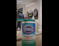 Woman gets into bottle of lysol wipes