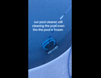 Pool cleaner cleaning frozen pool 