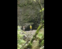 Guy yellow shirt coach girl jog waterfalls