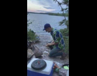 Man flips pan food fell on ground