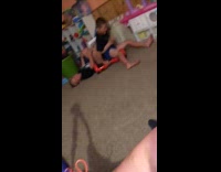 Collab PubityPets - Kids on Hoverboard Crash on Shelf and Container