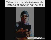 Guy gets a call on iphone and freestyle raps to ringtone