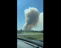 Timelapse Thick Smoke Rise Visible from Freeway 
