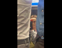 Collab Subway Creatures - Book cover print stare at train passenger