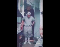 Grey shirt guy crip walk jail cell