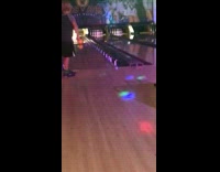 Little boy throws tantrum at bowling alley 
