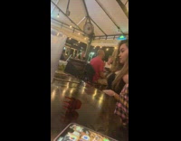 Girl selfies table water glass tent hairclip