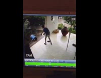 Collab Allfails - Security Camera Guy In Blue Slips On Floor House