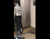 guy silver jacket dont fucking touch me