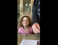 Fruit snack challenge pink shirt girl sisters