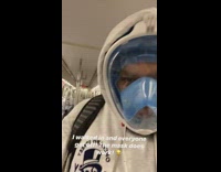 Corona full plastic face mask white sweater