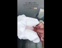 Girl shows how to wipe long nails 