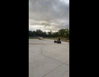 Boy on ATV flies off when landing 