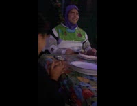 Guy dressed as buzz lightyear for birthday part 1