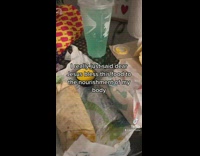 Girl laughing at her taco bell blessing 