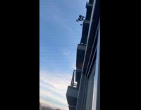 Collab WINY - Woman throwing clothes off apartment balcony part 2 