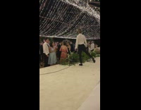 Guy gets sprayed in face runway 