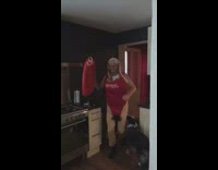 Dad comes downstairs dressed in Baywatch sexy lifeguard costume